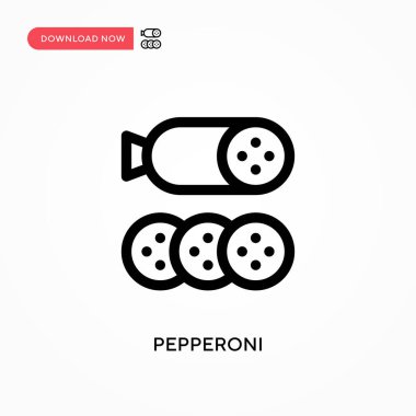 Pepperoni Basit vektör simgesi. Web sitesi veya mobil uygulama için modern, basit düz vektör çizimi