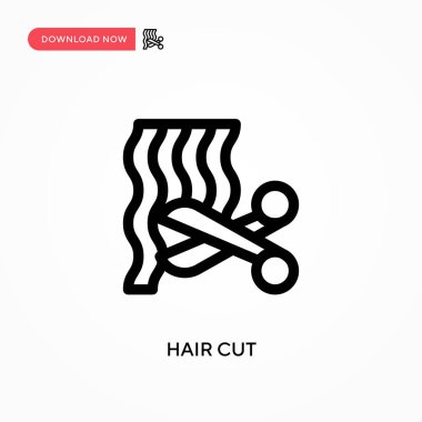 Saç kesimi Basit vektör simgesi. Web sitesi veya mobil uygulama için modern, basit düz vektör çizimi