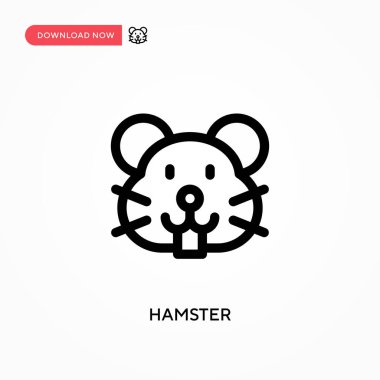 Hamster Basit vektör simgesi. Web sitesi veya mobil uygulama için modern, basit düz vektör çizimi