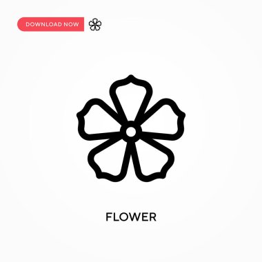Çiçek Basit vektör simgesi. Web sitesi veya mobil uygulama için modern, basit düz vektör çizimi