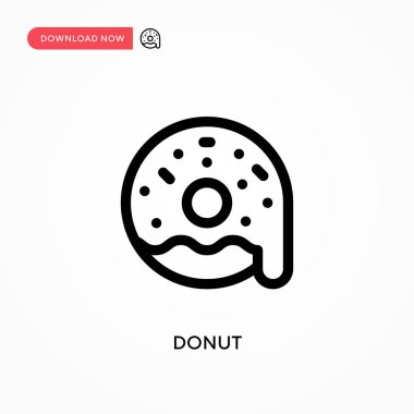 Donut Basit vektör simgesi. Web sitesi veya mobil uygulama için modern, basit düz vektör çizimi