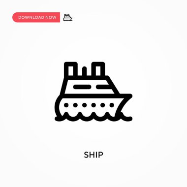 Gemi Basit vektör simgesi. Web sitesi veya mobil uygulama için modern, basit düz vektör çizimi