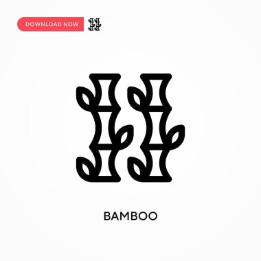 Bambu basit vektör simgesi. Web sitesi veya mobil uygulama için modern, basit düz vektör çizimi