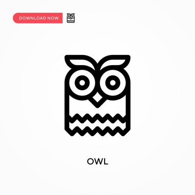 Baykuş basit vektör simgesi. Web sitesi veya mobil uygulama için modern, basit düz vektör çizimi