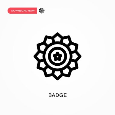 Rozet Basit vektör simgesi. Web sitesi veya mobil uygulama için modern, basit düz vektör çizimi