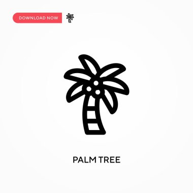 Palmiye ağacı basit vektör simgesi. Web sitesi veya mobil uygulama için modern, basit düz vektör çizimi