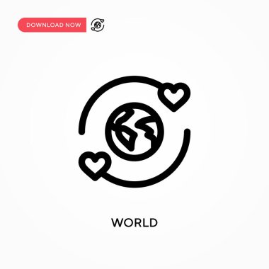 Dünya basit vektör simgesi. Web sitesi veya mobil uygulama için modern, basit düz vektör çizimi