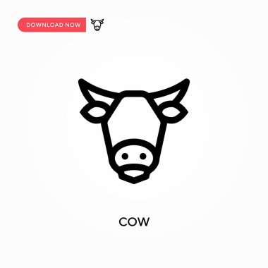 Basit İnek vektör simgesi. Web sitesi veya mobil uygulama için modern, basit düz vektör çizimi