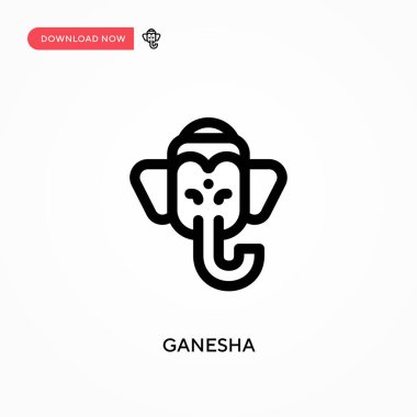 Ganesha Basit vektör simgesi. Web sitesi veya mobil uygulama için modern, basit düz vektör çizimi