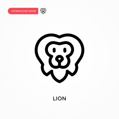 Lion Simple vektör simgesi. Web sitesi veya mobil uygulama için modern, basit düz vektör çizimi