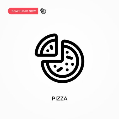 Pizza basit vektör simgesi. Web sitesi veya mobil uygulama için modern, basit düz vektör çizimi