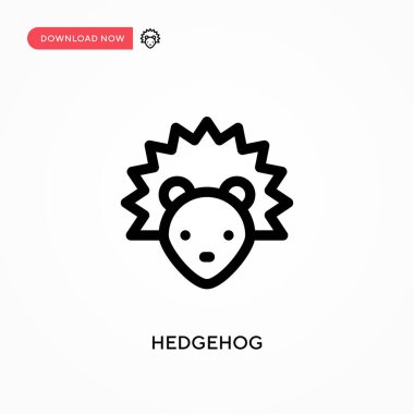 Kirpi Basit vektör simgesi. Web sitesi veya mobil uygulama için modern, basit düz vektör çizimi