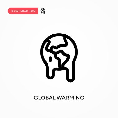 Küresel ısınma basit vektör simgesi. Web sitesi veya mobil uygulama için modern, basit düz vektör çizimi