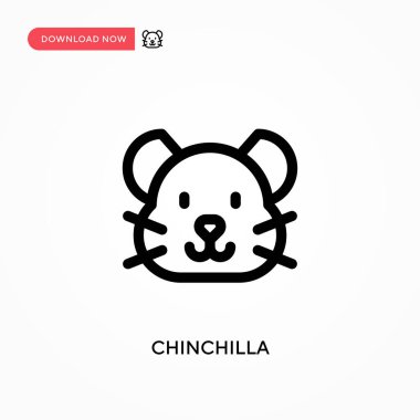 Chinchilla Basit vektör simgesi. Web sitesi veya mobil uygulama için modern, basit düz vektör çizimi