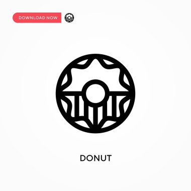 Donut Basit vektör simgesi. Web sitesi veya mobil uygulama için modern, basit düz vektör çizimi