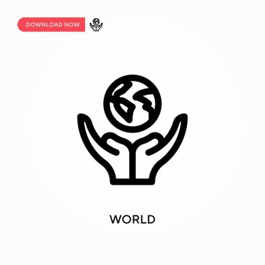 Dünya basit vektör simgesi. Web sitesi veya mobil uygulama için modern, basit düz vektör çizimi