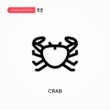 Yengeç Basit vektör simgesi. Web sitesi veya mobil uygulama için modern, basit düz vektör çizimi