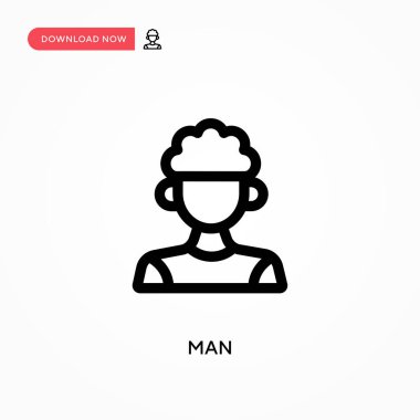 Basit erkek vektör simgesi. Web sitesi veya mobil uygulama için modern, basit düz vektör çizimi