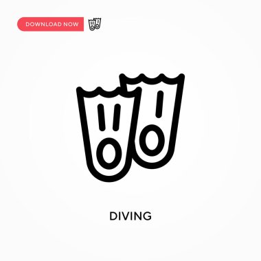 Basit vektör simgesi daldırılıyor. Web sitesi veya mobil uygulama için modern, basit düz vektör çizimi
