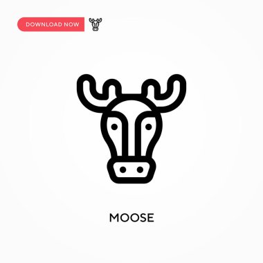 Moose Basit vektör simgesi. Web sitesi veya mobil uygulama için modern, basit düz vektör çizimi