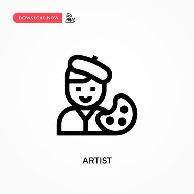 Sanatçı Basit vektör simgesi. Web sitesi veya mobil uygulama için modern, basit düz vektör çizimi