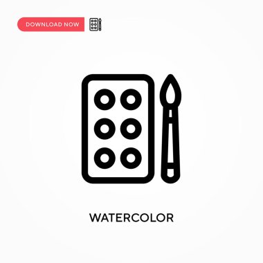 Suluboya basit vektör simgesi. Web sitesi veya mobil uygulama için modern, basit düz vektör çizimi