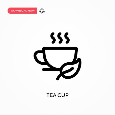 Çay fincanı basit vektör simgesi. Web sitesi veya mobil uygulama için modern, basit düz vektör çizimi