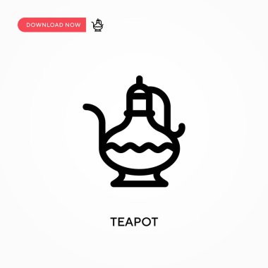 Çaydanlık Basit vektör simgesi. Web sitesi veya mobil uygulama için modern, basit düz vektör çizimi