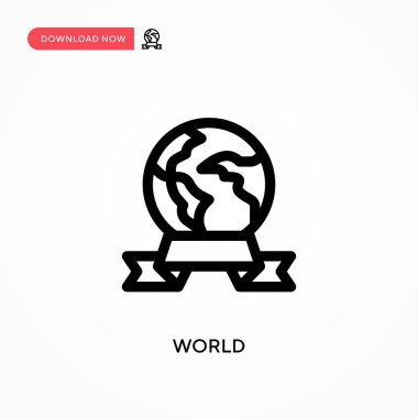 Dünya basit vektör simgesi. Web sitesi veya mobil uygulama için modern, basit düz vektör çizimi