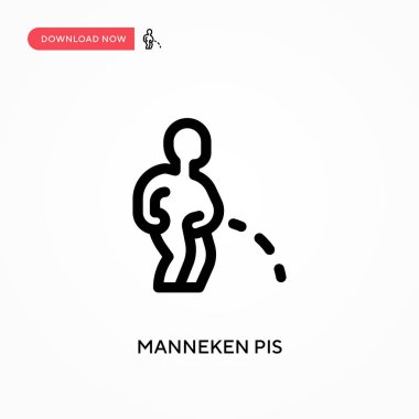 Manneken pis Basit vektör simgesi. Web sitesi veya mobil uygulama için modern, basit düz vektör çizimi