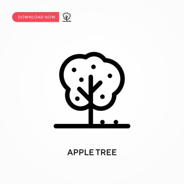 Elma ağacı basit vektör simgesi. Web sitesi veya mobil uygulama için modern, basit düz vektör çizimi