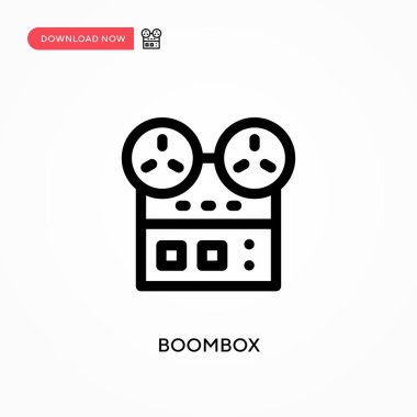 Boombox Basit vektör simgesi. Web sitesi veya mobil uygulama için modern, basit düz vektör çizimi