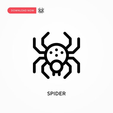 Spider Simple vektör simgesi. Web sitesi veya mobil uygulama için modern, basit düz vektör çizimi