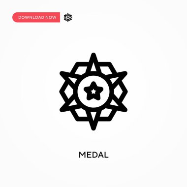 Madalya basit vektör simgesi. Web sitesi veya mobil uygulama için modern, basit düz vektör çizimi