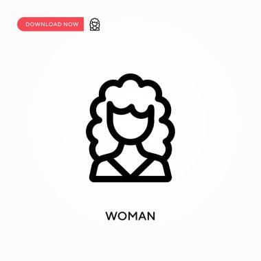 Kadın basit vektör simgesi. Web sitesi veya mobil uygulama için modern, basit düz vektör çizimi