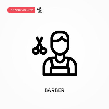 Barber Basit vektör simgesi. Web sitesi veya mobil uygulama için modern, basit düz vektör çizimi