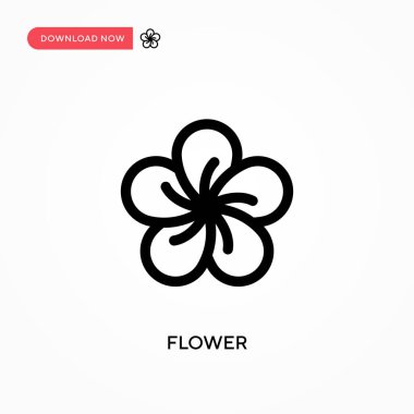 Çiçek Basit vektör simgesi. Web sitesi veya mobil uygulama için modern, basit düz vektör çizimi