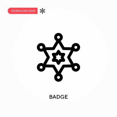 Rozet Basit vektör simgesi. Web sitesi veya mobil uygulama için modern, basit düz vektör çizimi