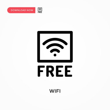 Wifi Basit vektör simgesi. Web sitesi veya mobil uygulama için modern, basit düz vektör çizimi