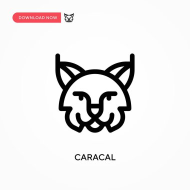 Caracal Basit vektör simgesi. Web sitesi veya mobil uygulama için modern, basit düz vektör çizimi