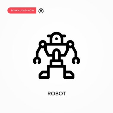 Robot Basit vektör simgesi. Web sitesi veya mobil uygulama için modern, basit düz vektör çizimi