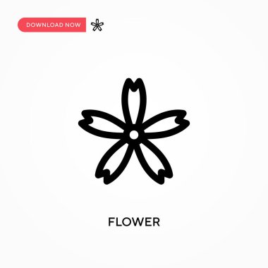 Çiçek Basit vektör simgesi. Web sitesi veya mobil uygulama için modern, basit düz vektör çizimi