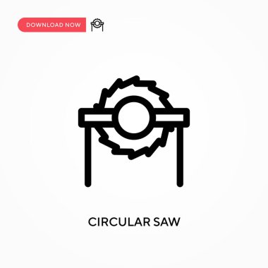 Dairesel testere Basit vektör simgesi. Web sitesi veya mobil uygulama için modern, basit düz vektör çizimi