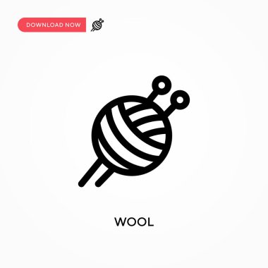Yün Basit vektör simgesi. Web sitesi veya mobil uygulama için modern, basit düz vektör çizimi