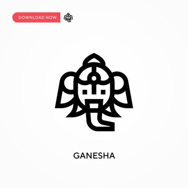 Ganesha Basit vektör simgesi. Web sitesi veya mobil uygulama için modern, basit düz vektör çizimi