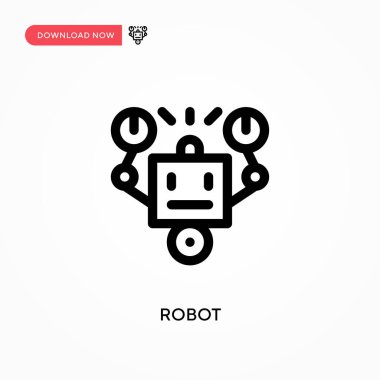 Robot Basit vektör simgesi. Web sitesi veya mobil uygulama için modern, basit düz vektör çizimi