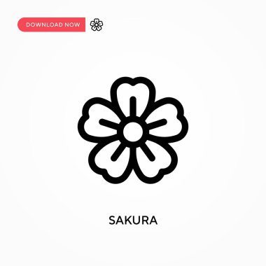 Sakura Basit vektör simgesi. Web sitesi veya mobil uygulama için modern, basit düz vektör çizimi