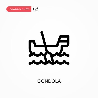 Gondol basit vektör simgesi. Web sitesi veya mobil uygulama için modern, basit düz vektör çizimi