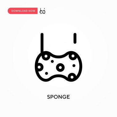 Sünger Basit vektör simgesi. Web sitesi veya mobil uygulama için modern, basit düz vektör çizimi