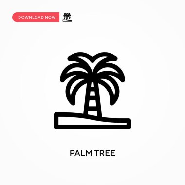 Palmiye ağacı basit vektör simgesi. Web sitesi veya mobil uygulama için modern, basit düz vektör çizimi